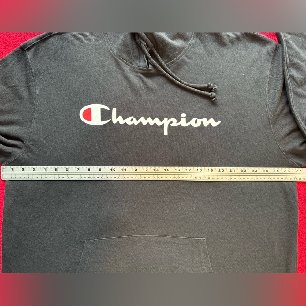 🏆 Champion Authentic Lightweight Hoodie – Black – Men’s 2XL EUC - Picture 8 of 13